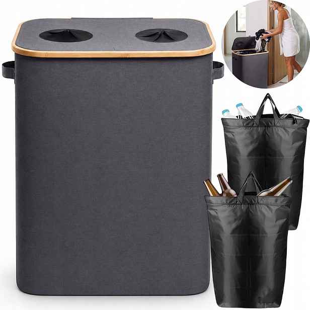 Taška Na Kauční Lahve 140 L, Skládací, Recyklovatelná, Koš Do Domu, Třídění
