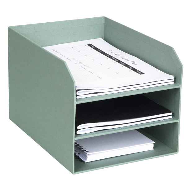 Zelený kartonový organizér na dokumenty Trey Canvas Paper Laminate – Bigso