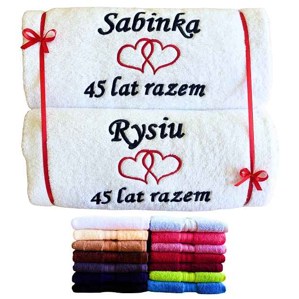 Dárek k 45. výročí svatby pro rodiče přátel, ručníky Safírové Gody