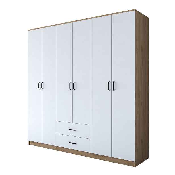 Kalune Design Šatní skříň BA 111 210 cm ořech/bílá