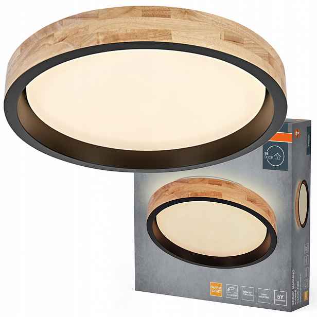 Stropní Svítidlo Led Stropní Svítidlo Nástěnné svítidlo Panel 24W 1450lm 3000K Dřevěné