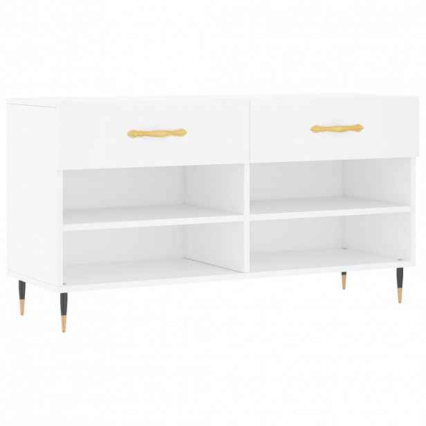 vidaXL Botník bílý 102 x 35 x 55 cm kompozitní dřevo