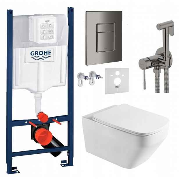 Set Wc Stelaz Grohe Wc Mísa Tornado Tlačítko Grafit baterie grafit