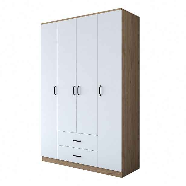 Kalune Design Šatní skříň BA 112 140 cm ořech/bílá