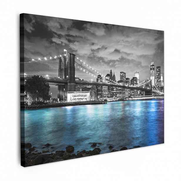 MuchoWow OBRAZ NA PLÁTNĚ New York - panorama - město - modrá 40x30 cm