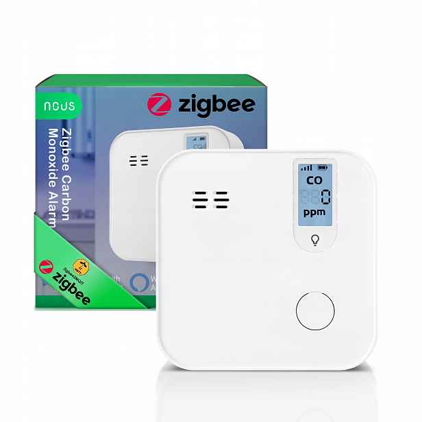 Nous E12 ZigBee 3.0 Detektor Oxidu Uhelnatého Co Alarm 85dB Home Assistant Smart