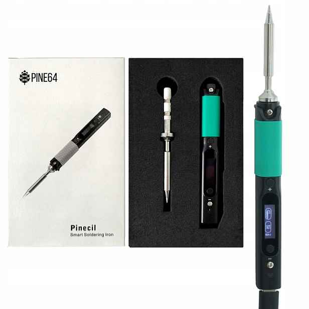 Pinecil V2 smart páječka PINE64 100-400°C Oled menu Pl nálepka hrotu