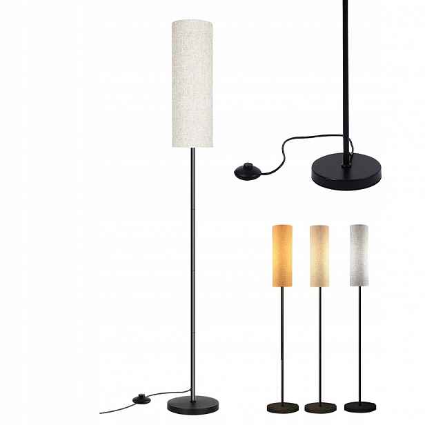 Podlahová lampa Led/rgb dálkový ovladač s lněným stínidlem 12W E27