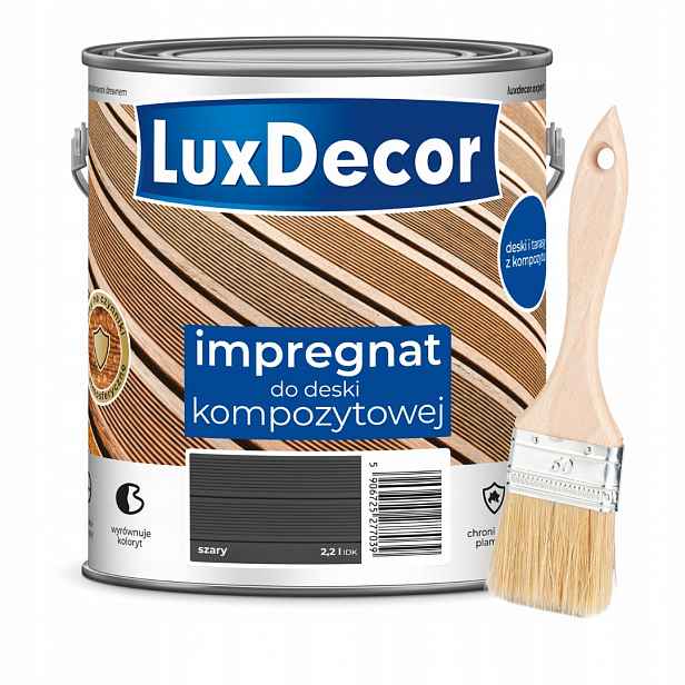 Sada Luxdecor Impregnace Na Kompozitní Desku Šedá 2,2 L Štětec 50 MM