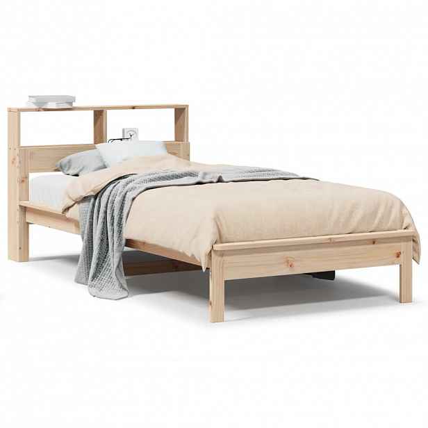 vidaXL Postel s knihovnou bez matrace 75 x 190 cm masivní borovice