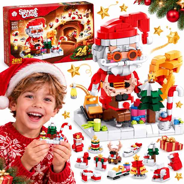 Adventní Kalendář Vánoční Kostky Mikuláš 24V1 Dárek Děti 665EL