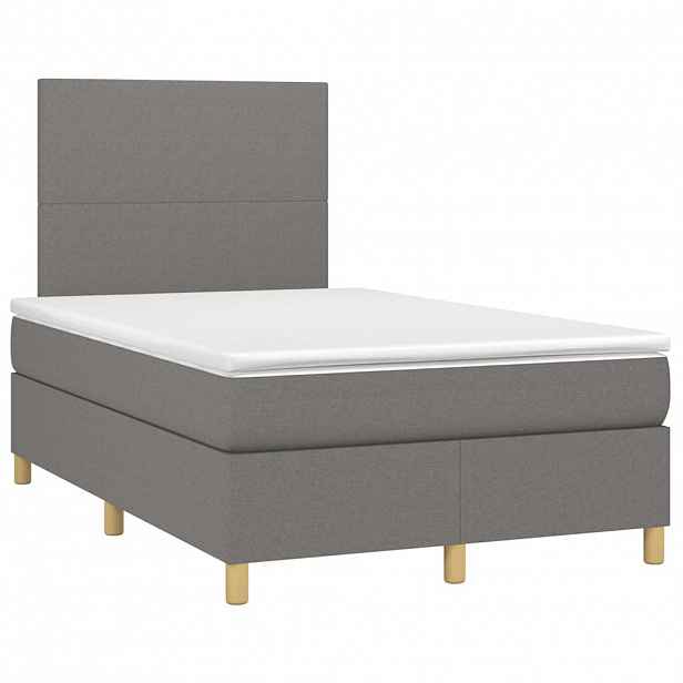 vidaXL Box spring postel s matrací tmavě šedá 120x190 cm textil