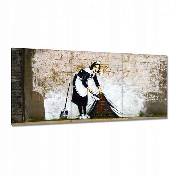 Obrazy 210x100 Banksy Pokojská Grafiti