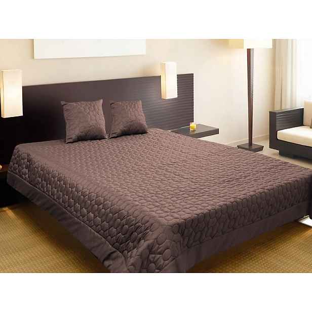 Přehoz na postel 170x210 Oriental hnědý prošívaný orientální vzor