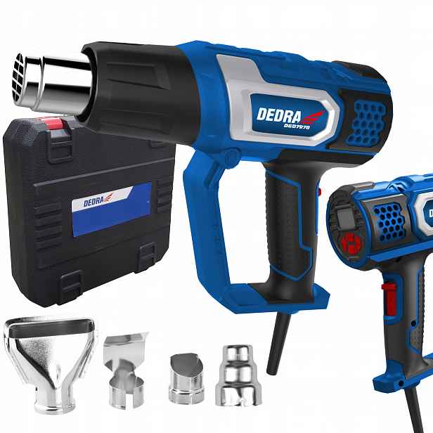 Horkovzdušná Pistole 2000 W s LCD displejem Dedra DED7978 4 trysky, kufr