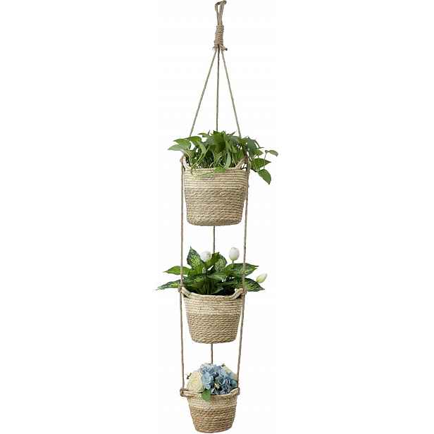 Sada 3 pletených obalů na květiny z Trávy Béžová S/m/l