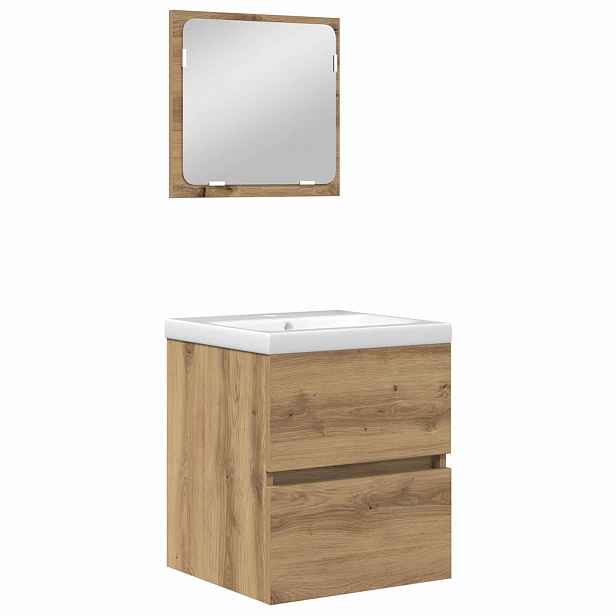 vidaXL Sada koupelnového nábytku 2 ks Ťuhýk dub a bílá 42 x 39 x 45 cm