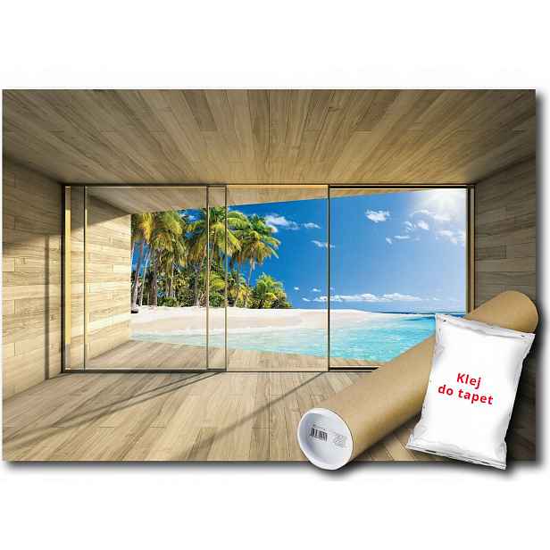 Vinylová fototapeta pláž okno terasa 3D 152x104