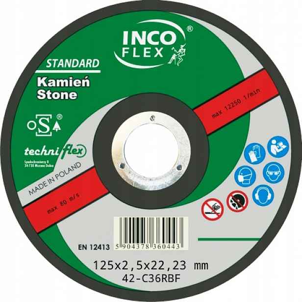 125x2,5x22,23 Řezací kotouč na betonu a kámen Incoflex Komplet 25 ks
