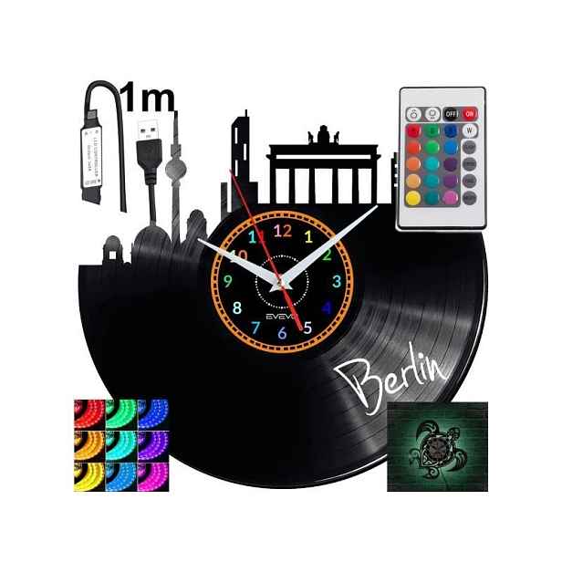 Berlín Dárek Originální dekorace do domu Hodiny z vinylové desky