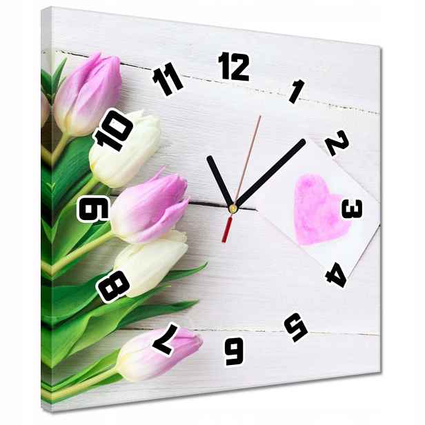 30x30 Jemné tulipány Hodiny
