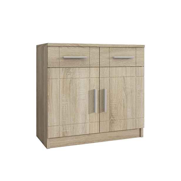 MASSENO KOMODA PERUGIA, 69/70/37 cm s 2 zásuvkami a 2 dvířky, dub Sonoma