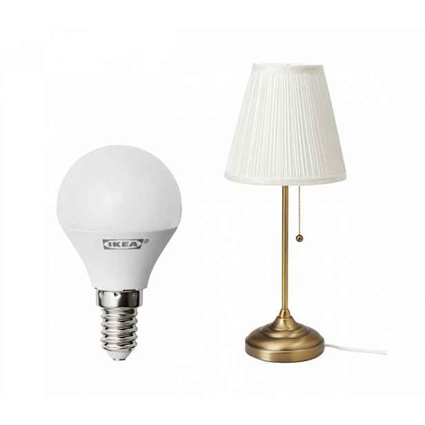Ikea Arstid Stolní lampa žárovka Mosaz bílá