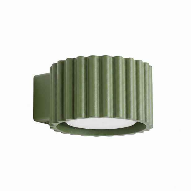 Nástěnná lampa Aura olivově zelená Gx53 Sollux, oválná nástěnná lampa