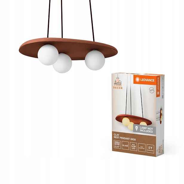 Závěsné Stropní Svítidlo Dekorativní G9 Hnědá Hliněná Decor Ledvance