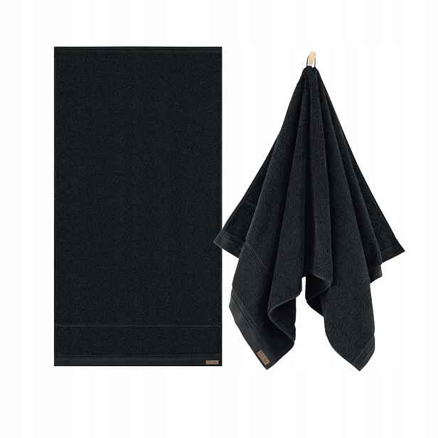 Zwoltex Queen Ručník velký hrubý černý 650 g 100 x 150 cm