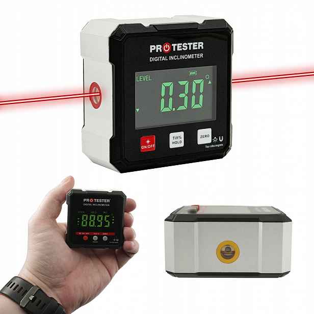 Laserový Úhloměr 4х90° Digitální Vodováha S Magnetem Inklinometr Měřič