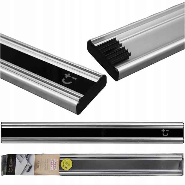 Bisbell Zrcadlová magnetická lišta černá na Nože 45 cm 450 mm BMKR32-45BK