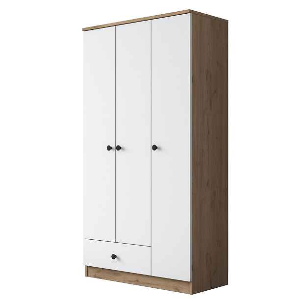 Kalune Design Šatní skříň BA 117 90 cm ořech/bílá