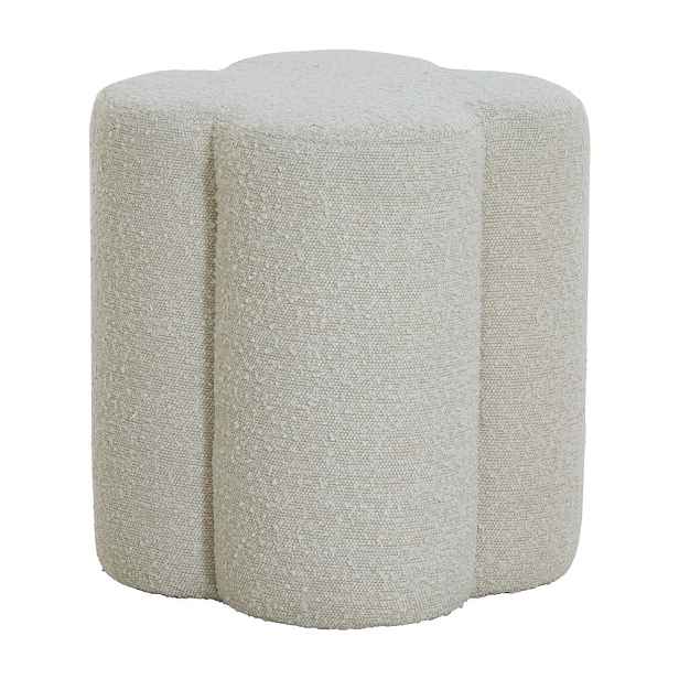 Krémový taburet z textilie bouclé Nalani – Light & Living