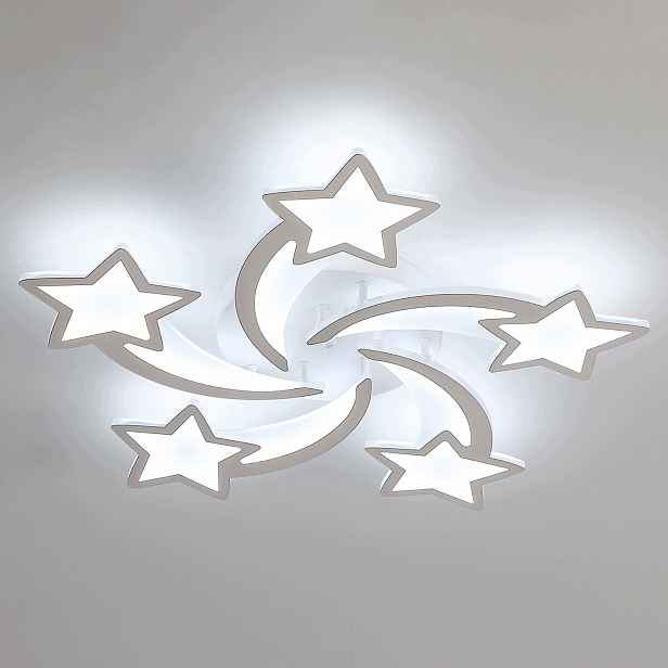 Stropní Led lampa závěsná bílá lustr hvězda obývací pokoj moderní 6500K 60W