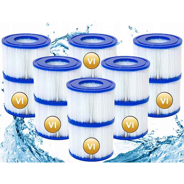 12 x Filtr Bazénového Čerpadla Jacuzzi Bestway Filtrační Vložka 60311 Typ VI