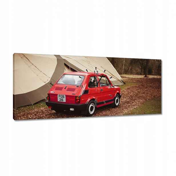 Hodiny 100x40 Červený malý Fiat 126p
