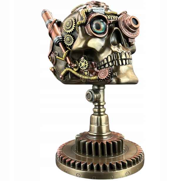 Figurka Socha Soška Lebka na podstavci Steampunk Veronese WU76570V4