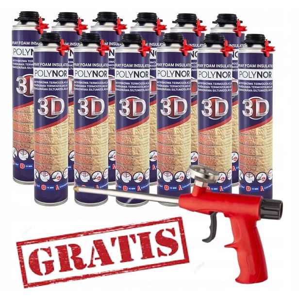 Polynor 3D izolace stříkací pěna pur Zateplení Garáže Dárek