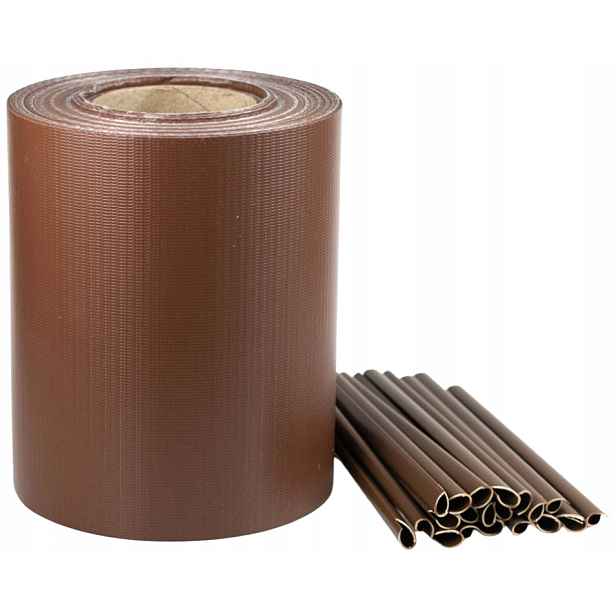 Stínící panelové pásy 19 cm x 35 m Hnědá krytka s klipy pro upevnění Uv ochrany