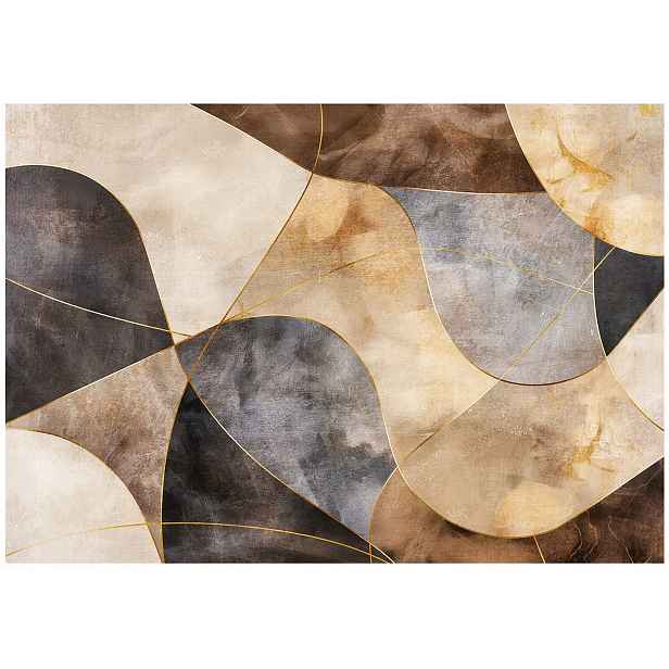 Vinylová Fototapeta Na Flizelině Abstrakce Art Deco Béžová Zlatá 368x254