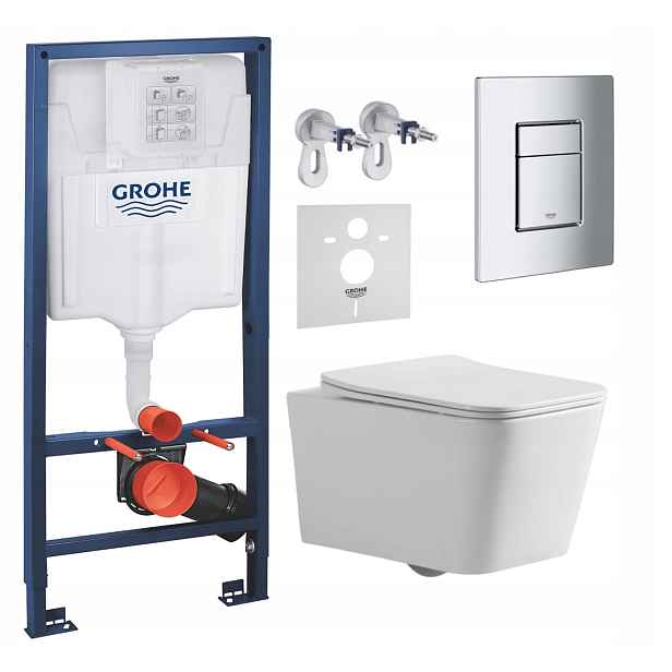 Podomítkový Wc set Grohe s mísou Bilovec tlačítkem Chrom Mat