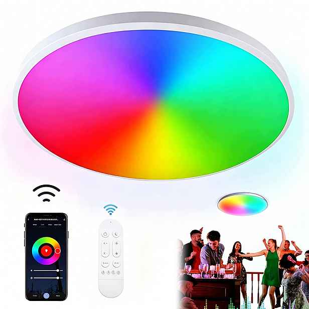 Lampa Stropní Svítidlo Led Rgb Bílá Cct 2700K-6500K Wifi Tuya Dálkový Ovladač Rf Aplikace