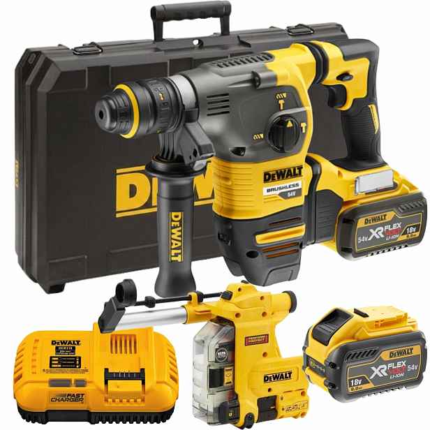 Dewalt DCH335X2 Aku Příklepová Vrtačka S Modulamem Pro Odsávání Prachu 18/54V 3,5J 2x9Ah Xr