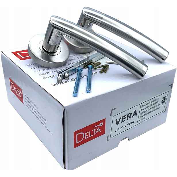 Dveřní klika Delta model Vera Inox nerezová ocel s posilovačem.