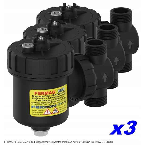 Fermag FD360 x3ks Filtr 1" Magnetický-Separátor Podl. vertikální-horizontální Ferdom