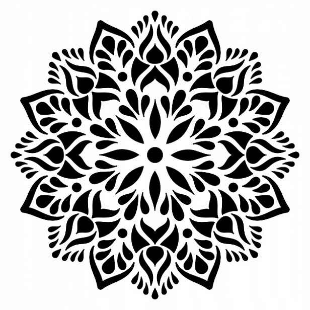 Omítací Šablona LuxBud Mandala 8h 62 x 62 cm Opakovaně použitelná