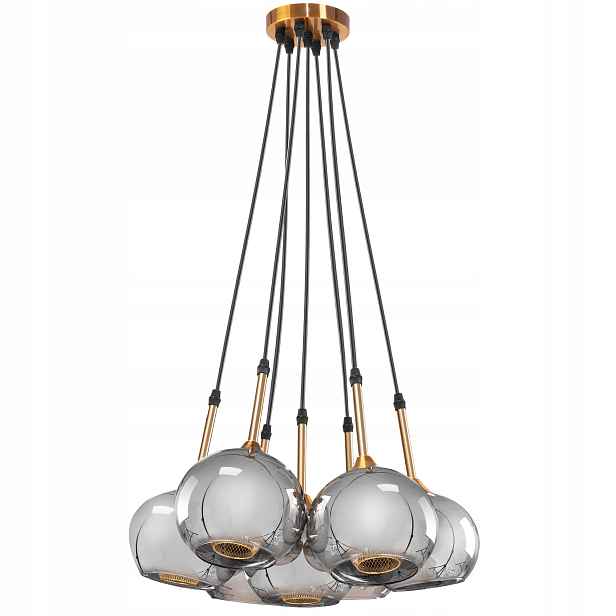 Závěsná Stropní Lampa Ze Skla, Koule, 7 Stínítek