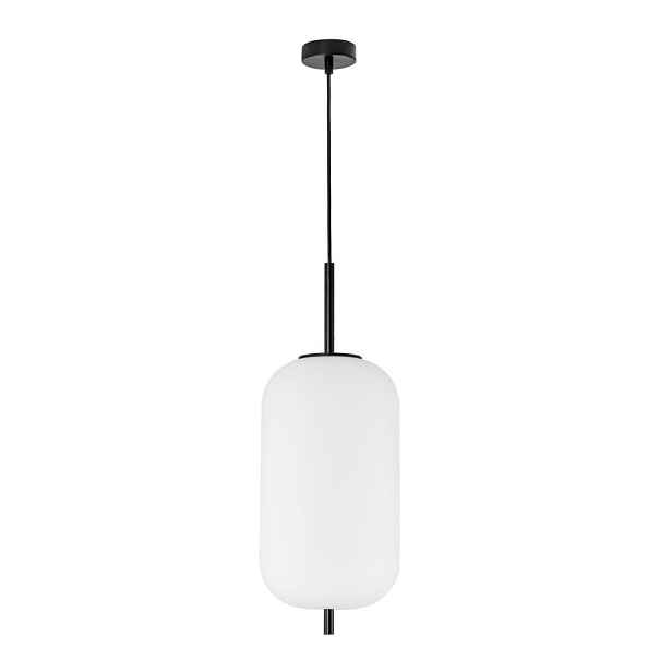Bílé/černé skleněné závěsné svítidlo ø 22 cm Lato – Nova Luce