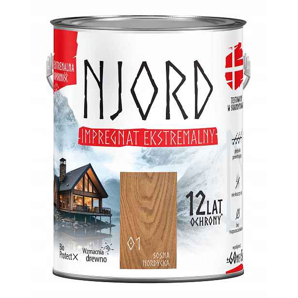Njord Extrémní Ochranný Impregnát Na Dřevo Borovice 5 L